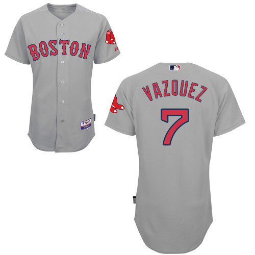 Red Sox 7 Christian Vazquez Grey Cool Base Jerseys