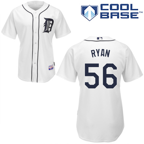 Tigers 56 Kyle Ryan White Cool Base Jerseys