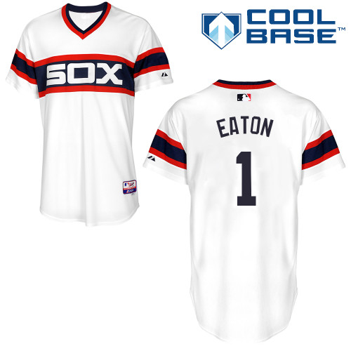 White Sox 1 Eaton White Cool Base Jerseys