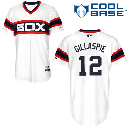White Sox 12 Gillaspie White Cool Base Jerseys