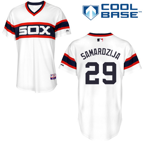 White Sox 29 Samarozija White Cool Base Jerseys