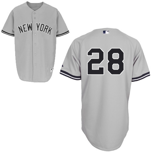 Yankees 28 Joe Girardi Grey Cool Base Jerseys