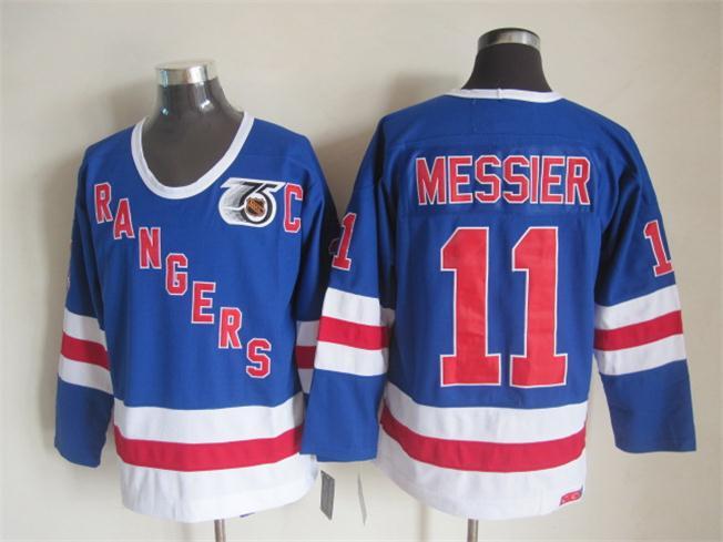 Rangers 11 Messier Blue 75th Anniversary CCM Jerseys