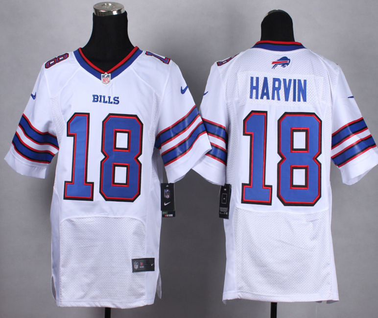 Nike Bills 18 Percy Harvin White Elite Jersey