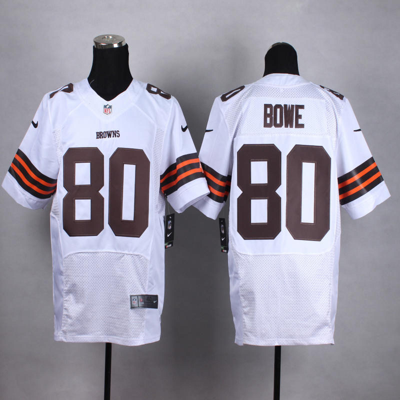 Nike Browns 80 Dwayne Bowe White Elite Jersey