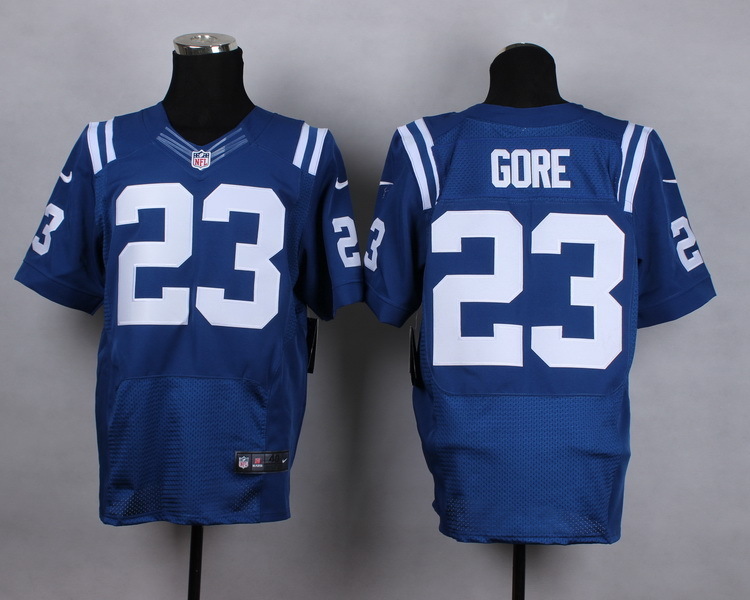 Nike Colts 23 Frank Gore Blue Elite Jersey