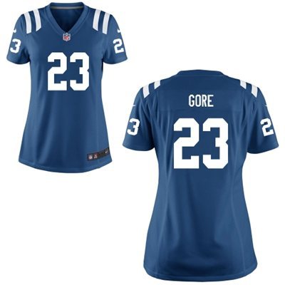 Nike Colts 23 Frank Gore Blue Women Game Jersey