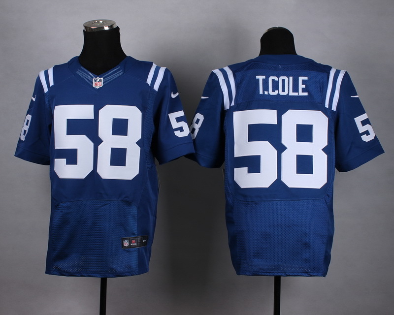 Nike Colts 58 T.Cole Blue Elite Jersey