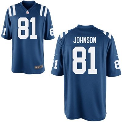 Nike Colts 81 Johnson Blue Elite Jersey
