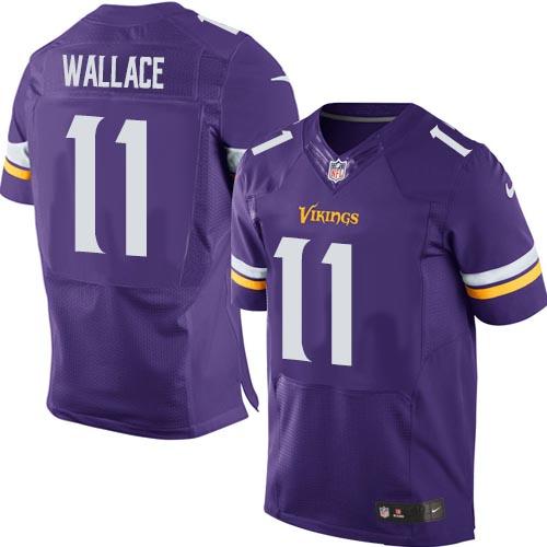 Nike Vikings 11 Mike Wallace Purple Elite Jersey