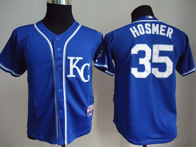 Royals 35 Eric Hosmer Blue Youth Jersey - Click Image to Close