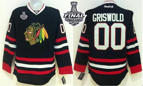 Blackhawks 00 Clark Griswold Black 2015 Stanley Cup Jersey