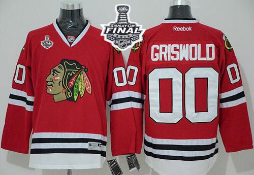 Blackhawks 00 Clark Griswold Red 2015 Stanley Cup Jersey