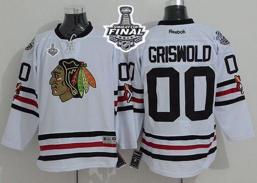 Blackhawks 00 Clark Griswold White 2015 Stanley Cup Jersey