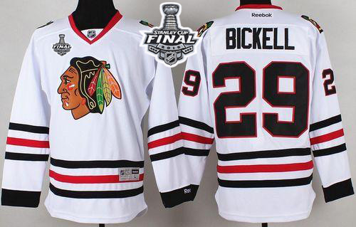 Blackhawks 29 Bryan Bickell White 2015 Stanley Cup Jersey