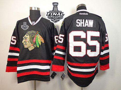 Blackhawks 65 Andrew Shaw Black 2015 Stanley Cup Jersey - Click Image to Close