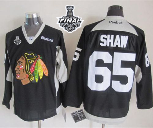 Blackhawks 65 Andrew Shaw Black Practice 2015 Stanley Cup Jersey - Click Image to Close