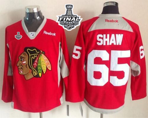 Blackhawks 65 Andrew Shaw Red Practice 2015 Stanley Cup Jersey