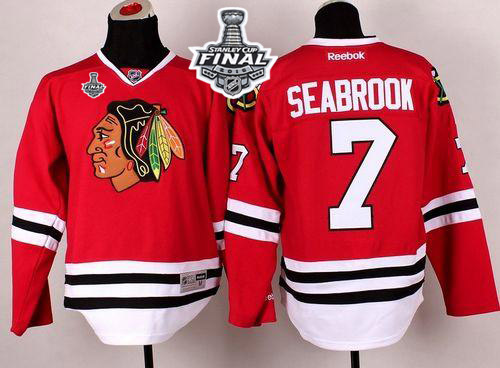 Blackhawks 7 Brent Seabrook Red 2015 Stanley Cup Jersey