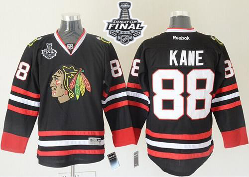Blackhawks 88 Patrick Kane Black 2015 Stanley Cup Jersey - Click Image to Close