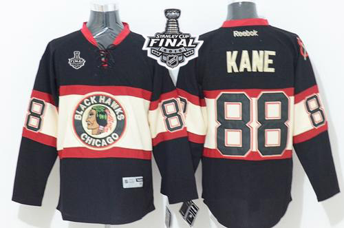 Blackhawks 88 Patrick Kane Black Third 2015 Stanley Cup Jersey - Click Image to Close