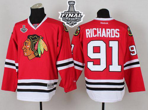 Blackhawks 91 Brad Richard Red 2015 Stanley Cup Jersey