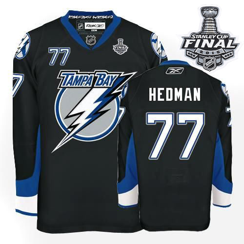 Lightning 77 Victor Hedman Black 2015 Stanley Cup Jersey