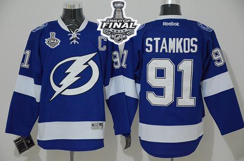 Lightning 91 Steven Blue 2015 Stanley Cup Jersey