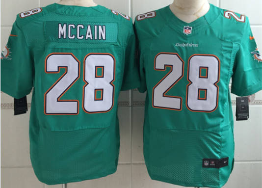 Nike Dolphins 28 Bobby McCain Green Elite Jersey