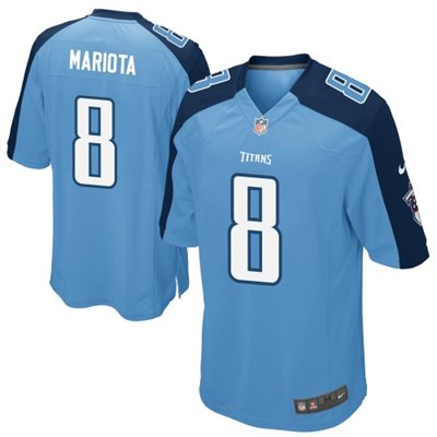 Nike Titans 8 Marcus Mariota Light Blue Elite Jersey