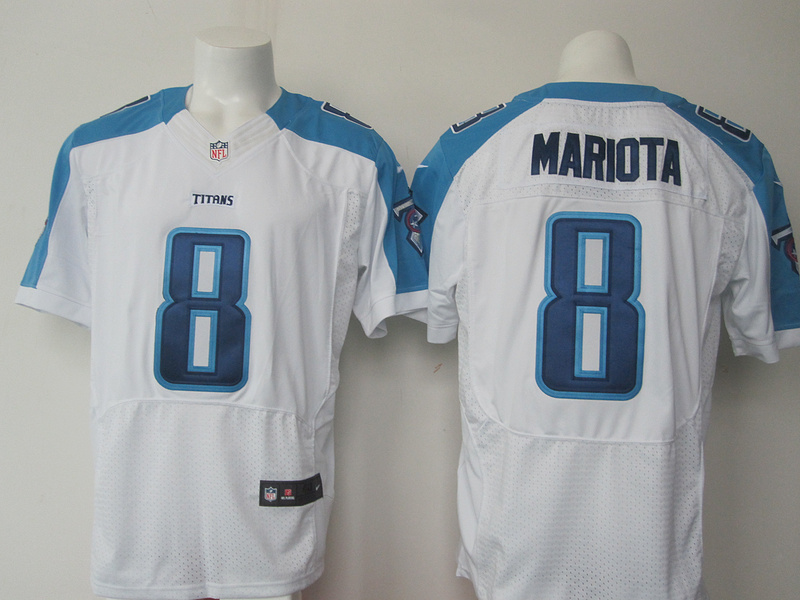 Nike Titans 8 Marcus Mariota White Elite Jersey