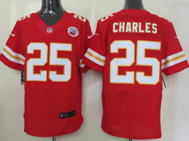 Nike Chiefs 25 Charles Red Elite Big Size Jersey