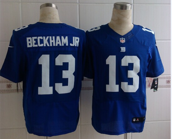 Nike Giants 13 Beckham Jr Blue Elite Big Size Jersey