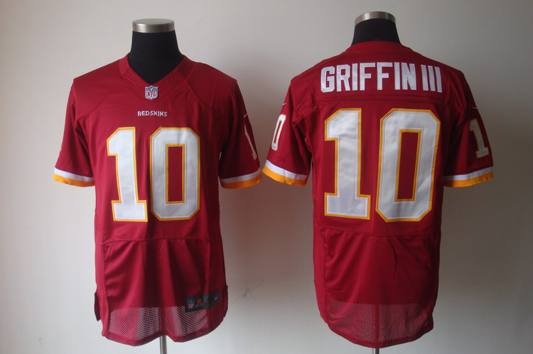 Nike Redskins 10 Griffin III Red Elite Big Size Jersey