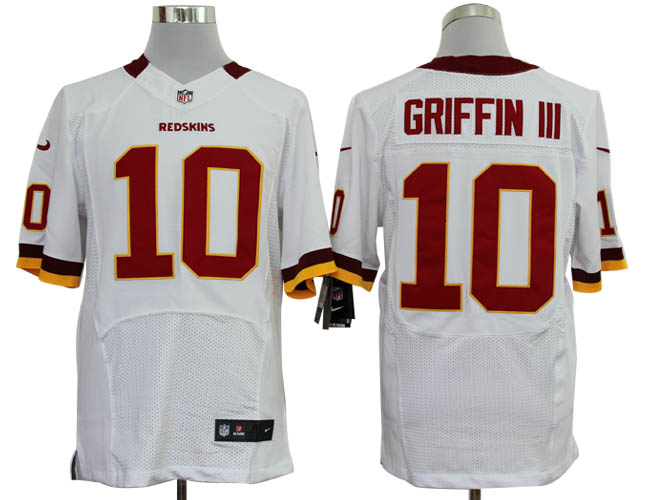 Nike Redskins 10 Griffin III White Elite Big Size Jersey
