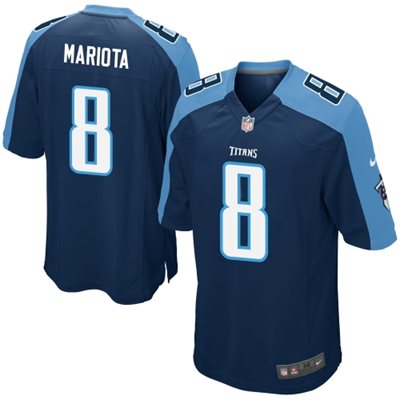 Nike Titans 8 Marcus Mariota Navy Blue Elite Big Size Jersey