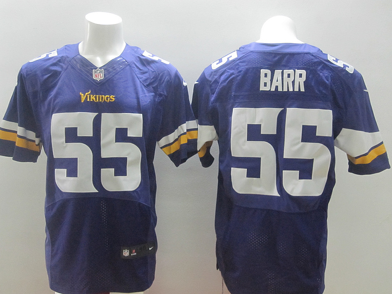 Nike Vikings 55 Barr Purple Elite Big Size Jersey