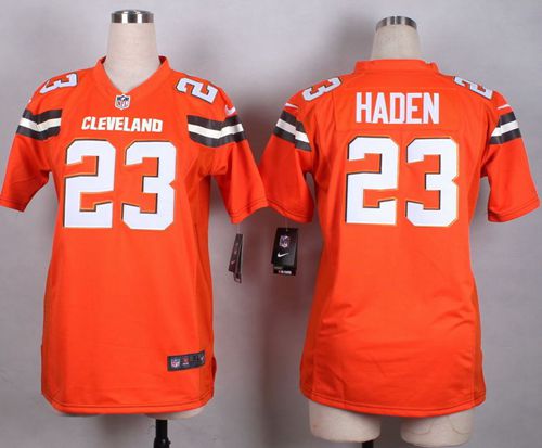 Nike Browns 23 Haden Orange Women Game Jersey