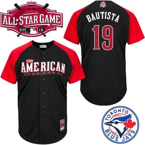 American League Blue Jays 19 Bautista Black 2015 All Star Jersey - Click Image to Close