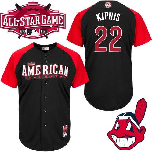 American League Indians 22 Kipnis Black 2015 All Star Jersey