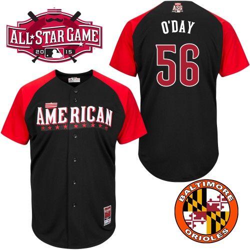 American League Orioles 56 O'Day Black 2015 All Star Jersey