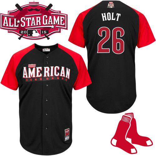 American League Red Sox 26 Holt Black 2015 All Star Jersey