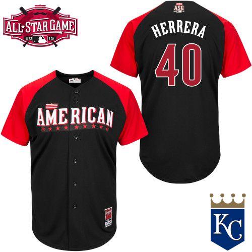 American League Royals 40 Herrera Black 2015 All Star Jersey