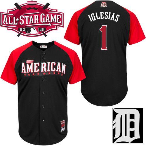 American League Tigers 1 Iglesias Black 2015 All Star Jersey