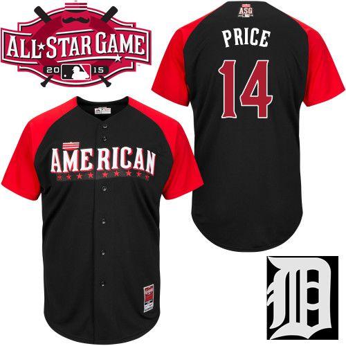 American League Tigers 14 Price Black 2015 All Star Jersey