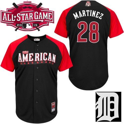 American League Tigers 28 Martinez Black 2015 All Star Jersey