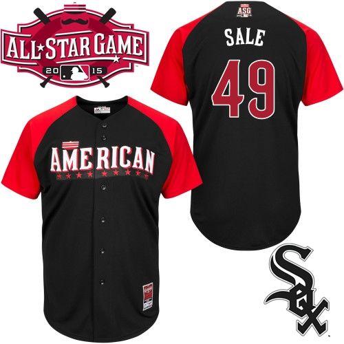 American League White Sox 49 Sale Black 2015 All Star Jersey