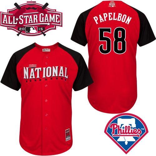 National League 58 Papelbon Red 2015 All Star Jersey - Click Image to Close