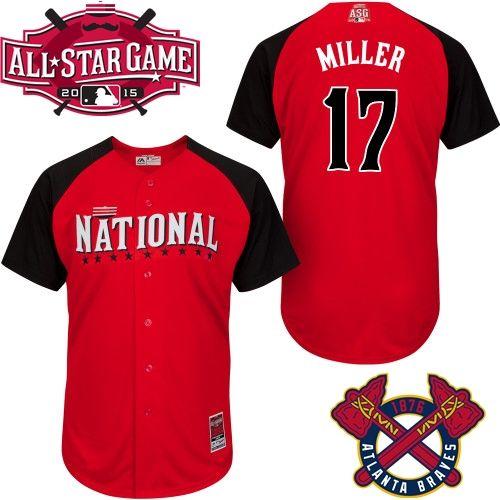 National League Braves 17 Miller Red 2015 All Star Jersey