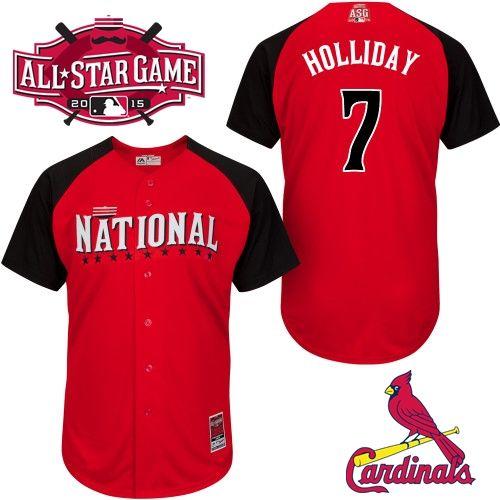 National League Cardinals 7 Holliday Red 2015 All Star Jersey - Click Image to Close